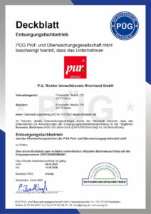 PUR Zertifikat Entsorgungsfachbetrieb